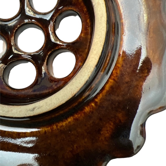 MCM Textured Ceramic Flower Frog - 7 Holes - 5” wide - Picture 4 of 5